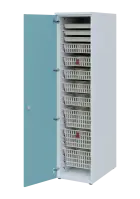 EUROMEDICA D - 46 ABS skříň léková boxová, 1-dveřová, levá, 1950x460x735, korpus bílý, dvířka obloha